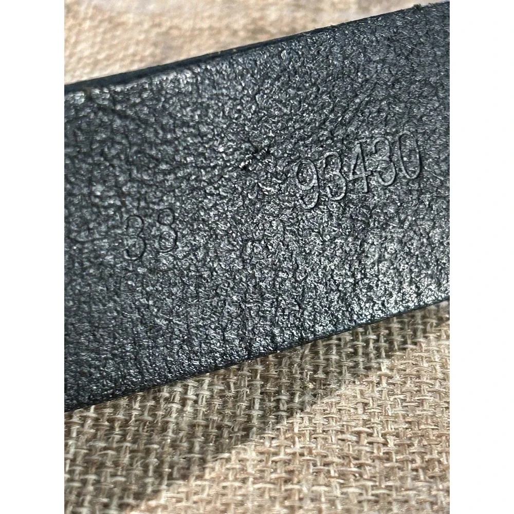 Nautica‎ Italian Leather Belt Men's 38 Roller Buckle Black Gunmetal Buckle